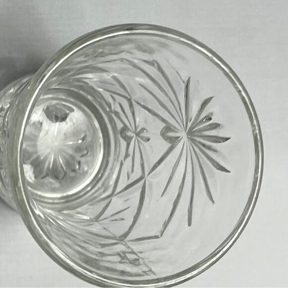 Pair Vintage Anchor Hocking Prescut Clear Flared Glasses 3.5” - Picture 7 of 7